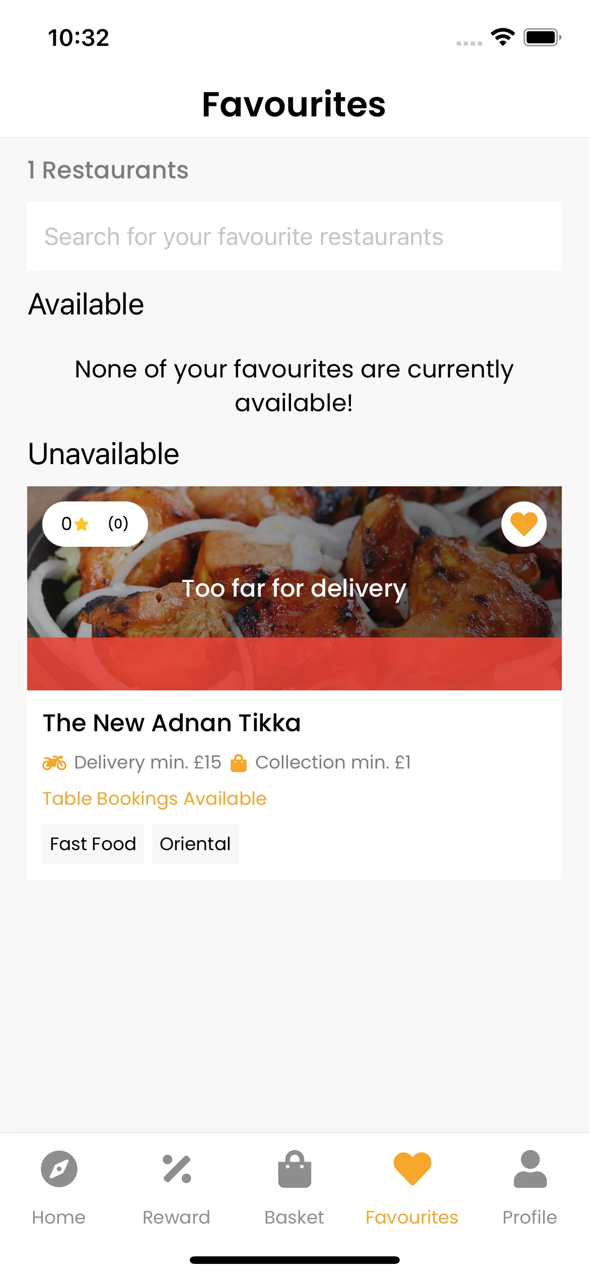 KUKD React Native app table booking reservation form
